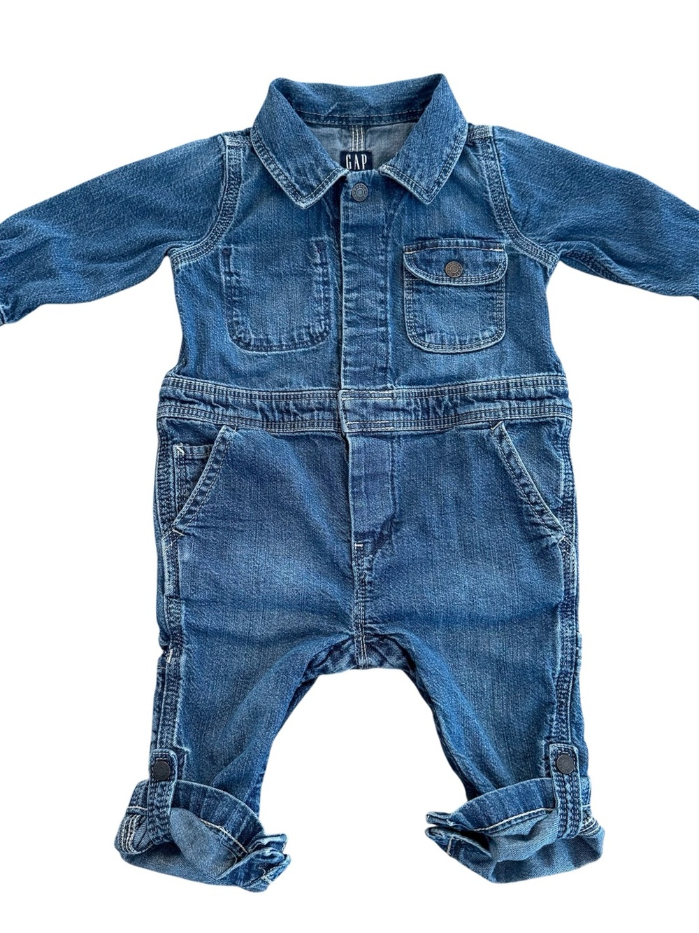 GAP BABY 12-18 “cloud-like” “cottagecore baby” “playground ready” “blue denim”
